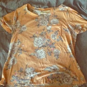 Yellow floral print T-shirt